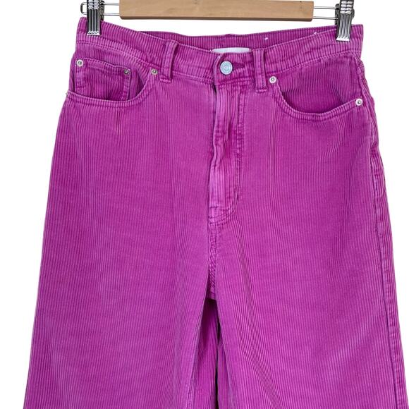 BDG Urban Outfitters Sz 28 High & Wide Corduroy Pants in Pink ‘Berry’ Retro Y2K - Picture 3 of 16